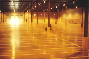 Line painting inside a warehouse by suttons contracting